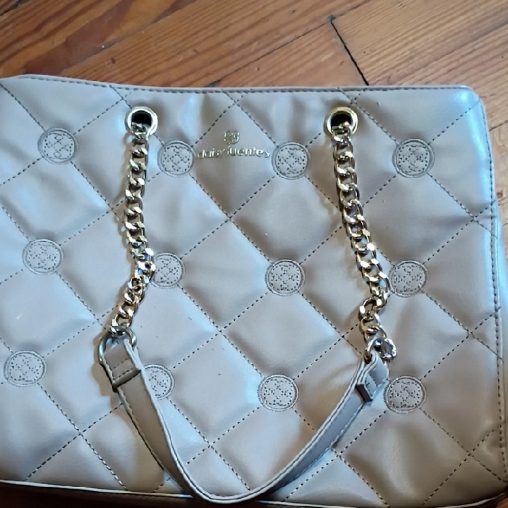 Daisy Fuentes Beige Quilted Shoulder Bag